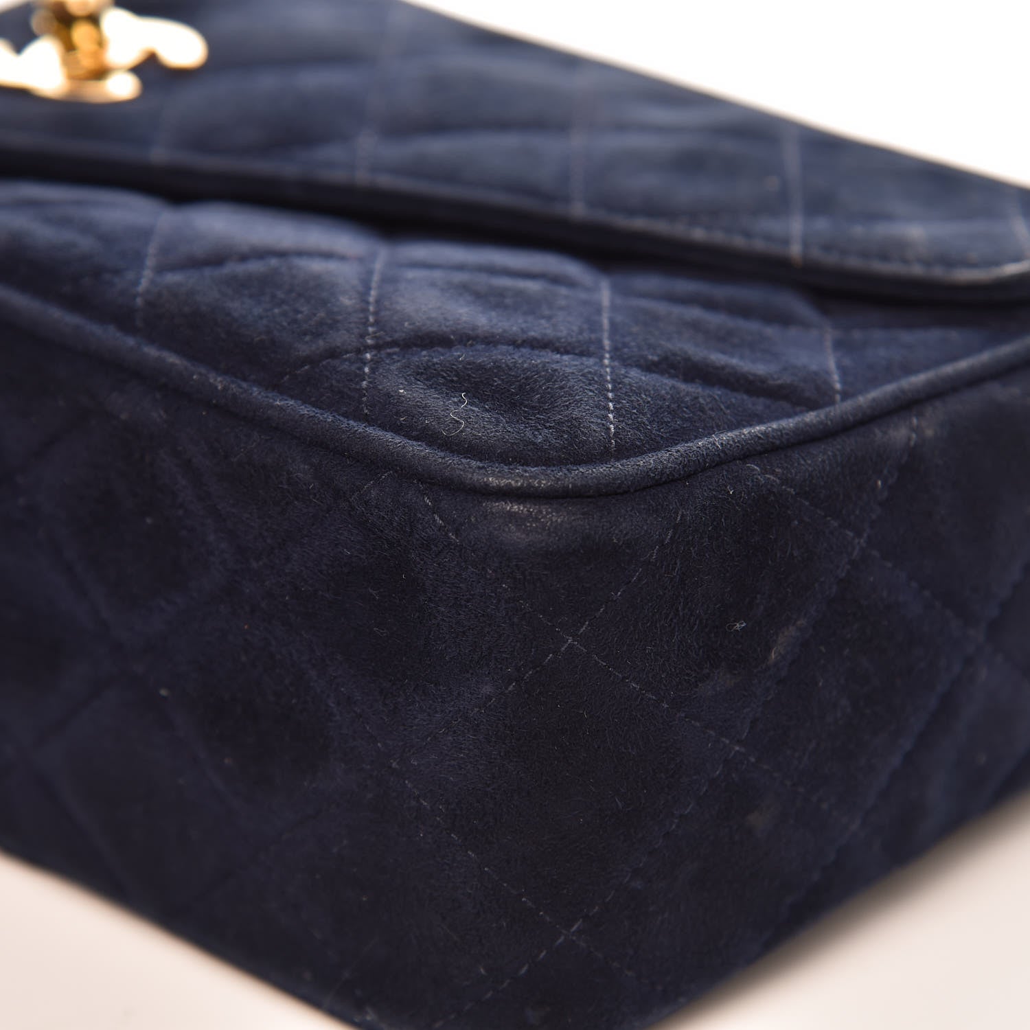 Chanel Suede Quilted CC Tassel Camera Case Navy 9 of 10