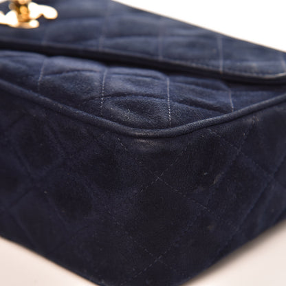 Chanel Suede Quilted CC Tassel Camera Case Navy 9 of 10