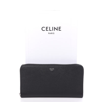 Celine Grained Calfskin Large Zip Around Multifunction Wallet Black 7 of 7