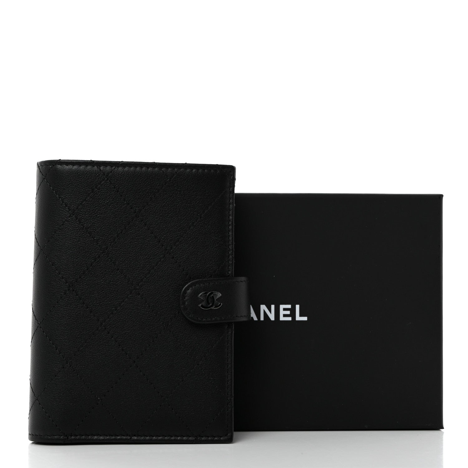 Chanel Grained Calfskin Quilted passport Holder Wallet So Black 8 of 8