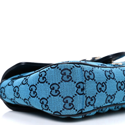 Gucci Monogram Multicolor Matelasse Diagonal Small GG Marmont Shoulder Bag Light Blue 9 of 11