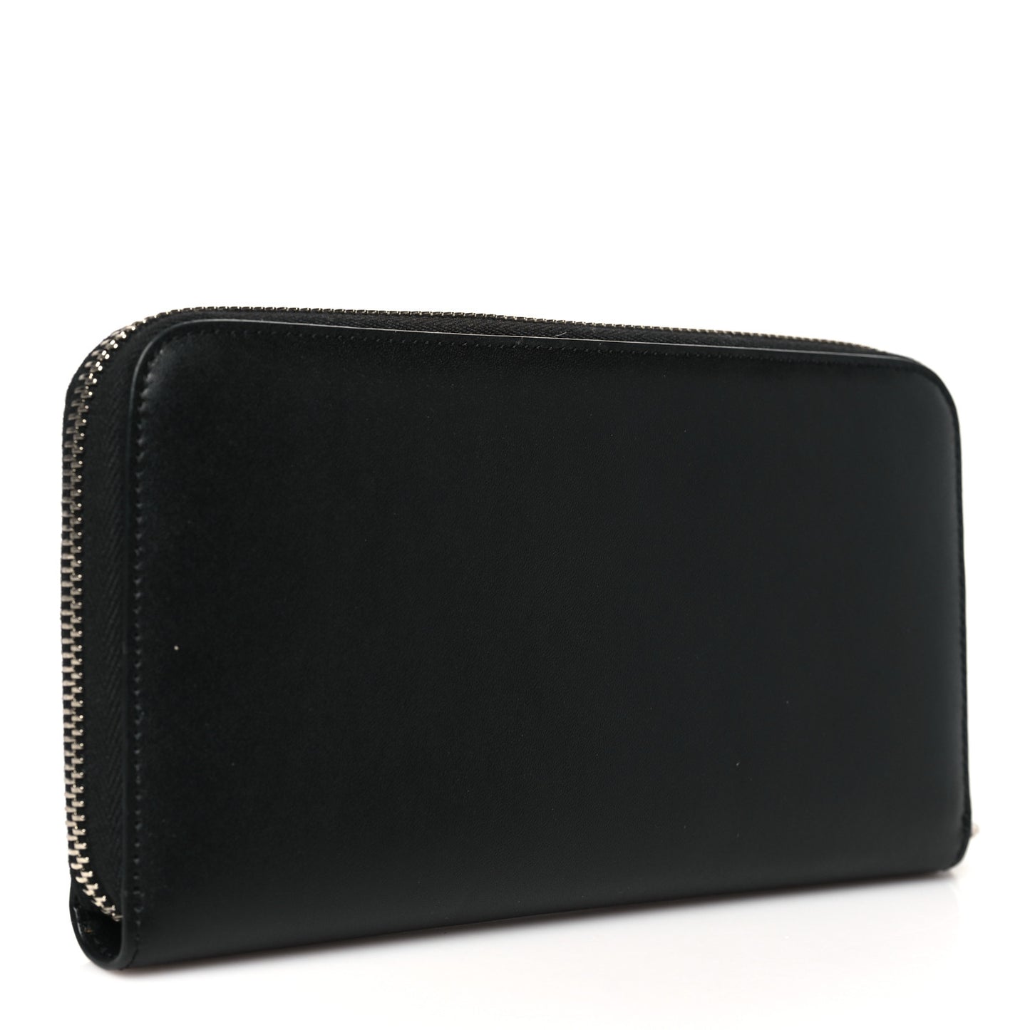 Calfskin Star Pandora Zip Around Wallet Black