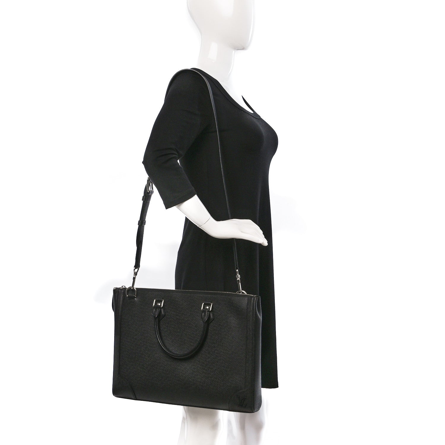 Louis Vuitton Taiga Slim Briefcase Black 2 of 8