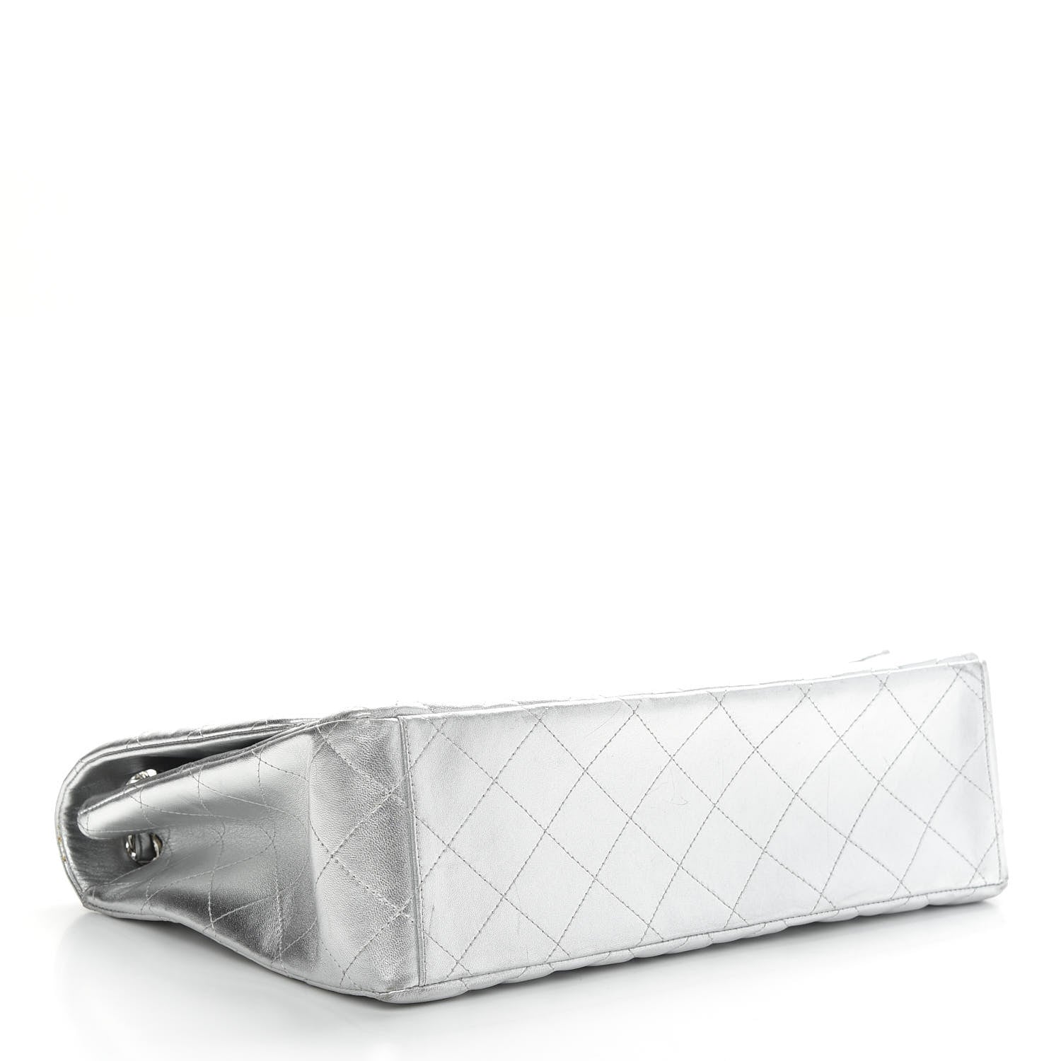 Chanel Metallic Lambskin Quilted Maxi Single Flap Silver 4 of 10