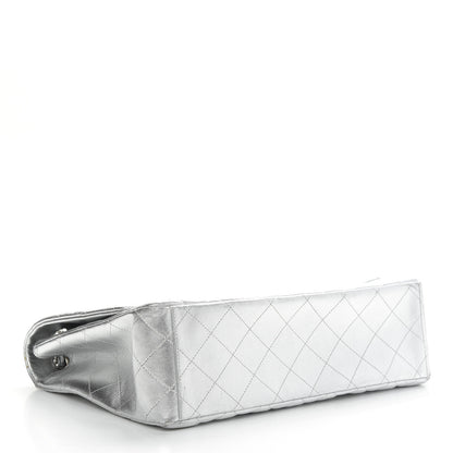 Chanel Metallic Lambskin Quilted Maxi Single Flap Silver 4 of 10