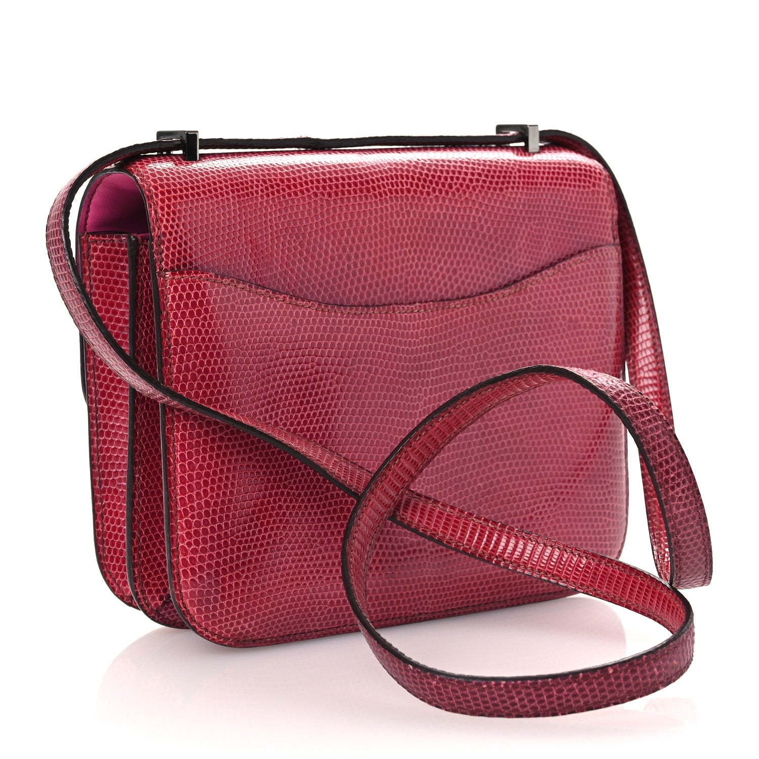Hermes Lizard Constance 18 Fuchsia 3 of 13