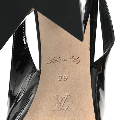 Louis Vuitton Patent Calfskin Shake Slingback Pumps 39 Black 8 of 10