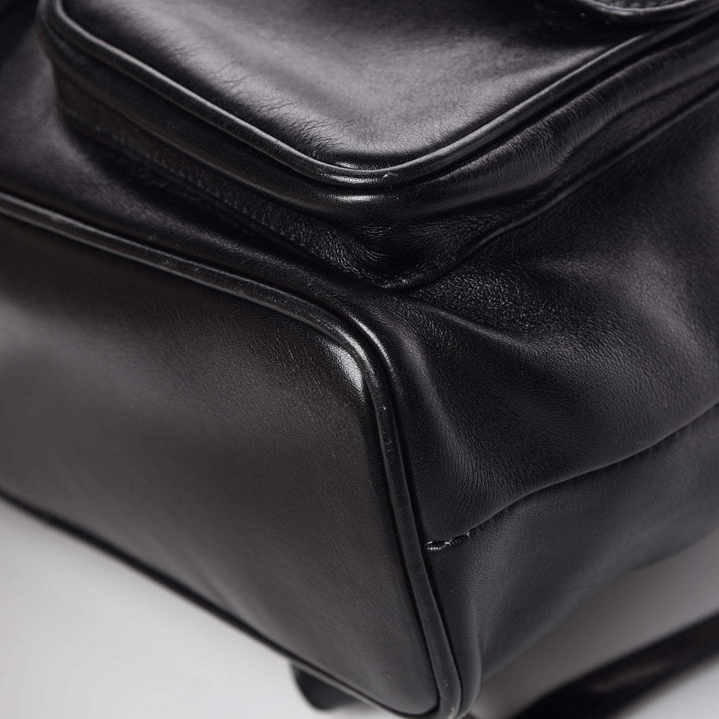 Calfskin Bamboo Backpack Black