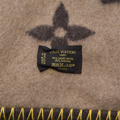 Louis Vuitton Wool Cashmere Monogram Blanket Marron 4 of 4