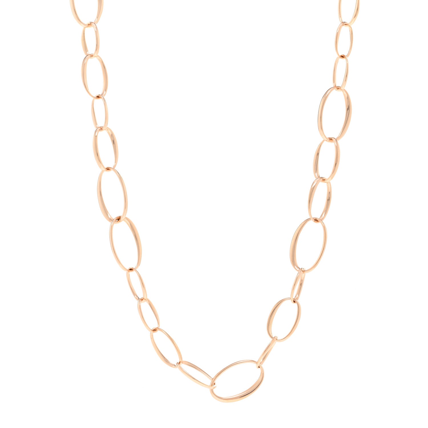 Pomellato 18K Rose Gold Oval Link Necklace 1 of 5