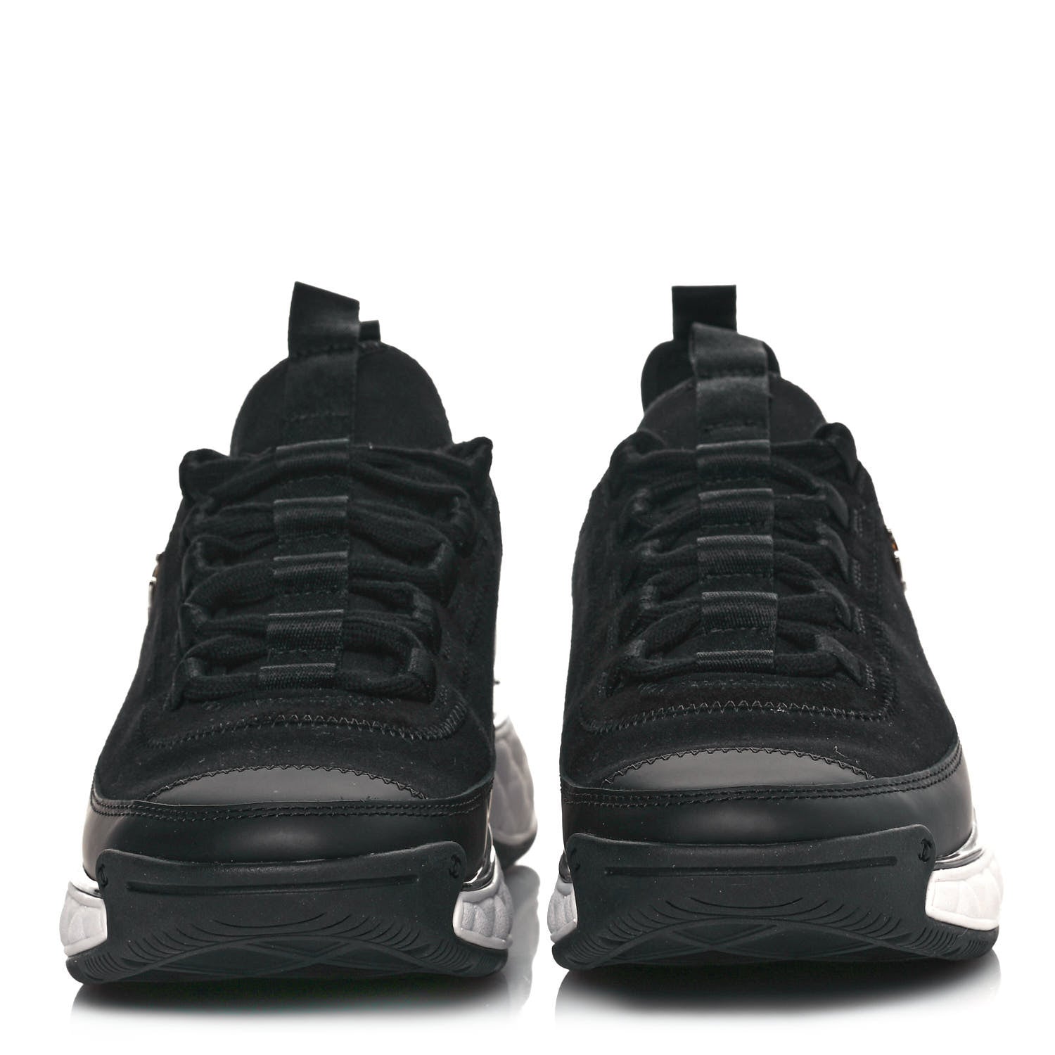 Chanel Velvet Calfskin Mixed Fibers CC Sneakers 36 Black 2 of 7
