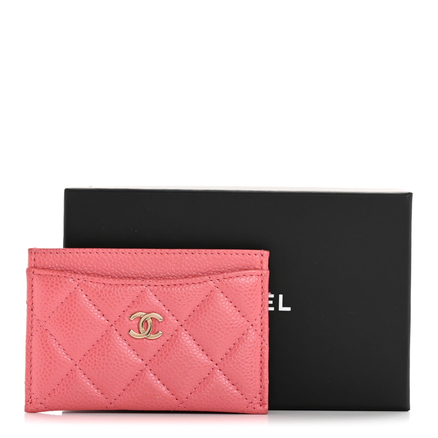 Chanel Metallic Caviar Quilted Card Holder Pink 11 of 11