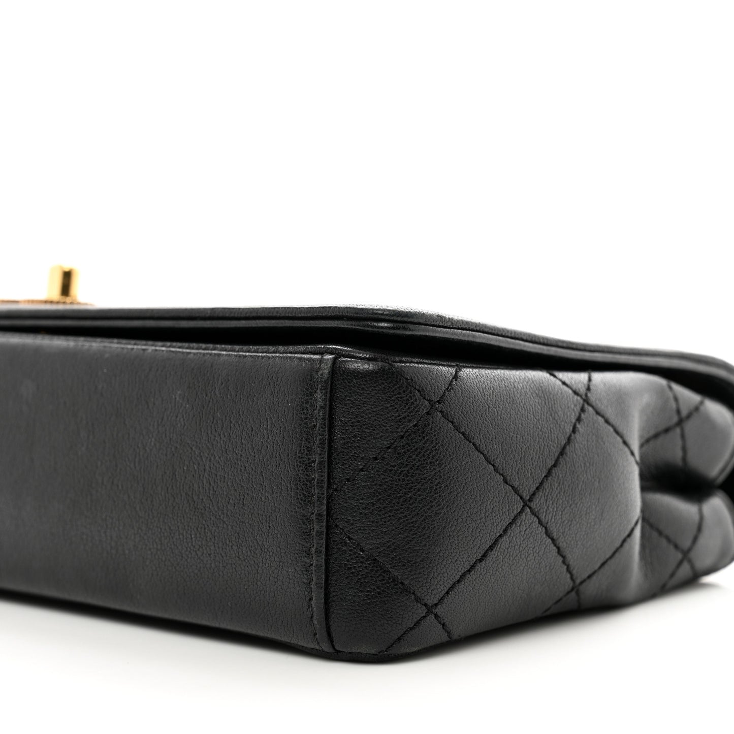 Sheepskin Quilted Small Vintage Mademoiselle Flap Black