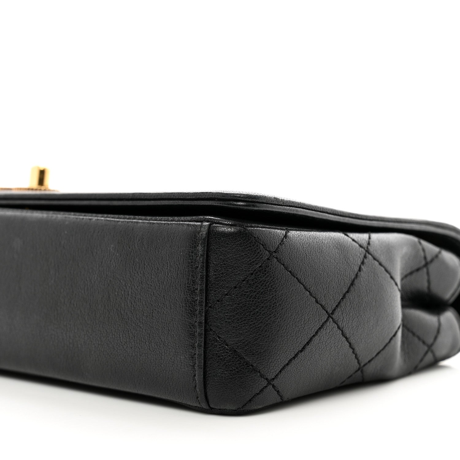Chanel Sheepskin Quilted Small Vintage Mademoiselle Flap Black 10 of 12