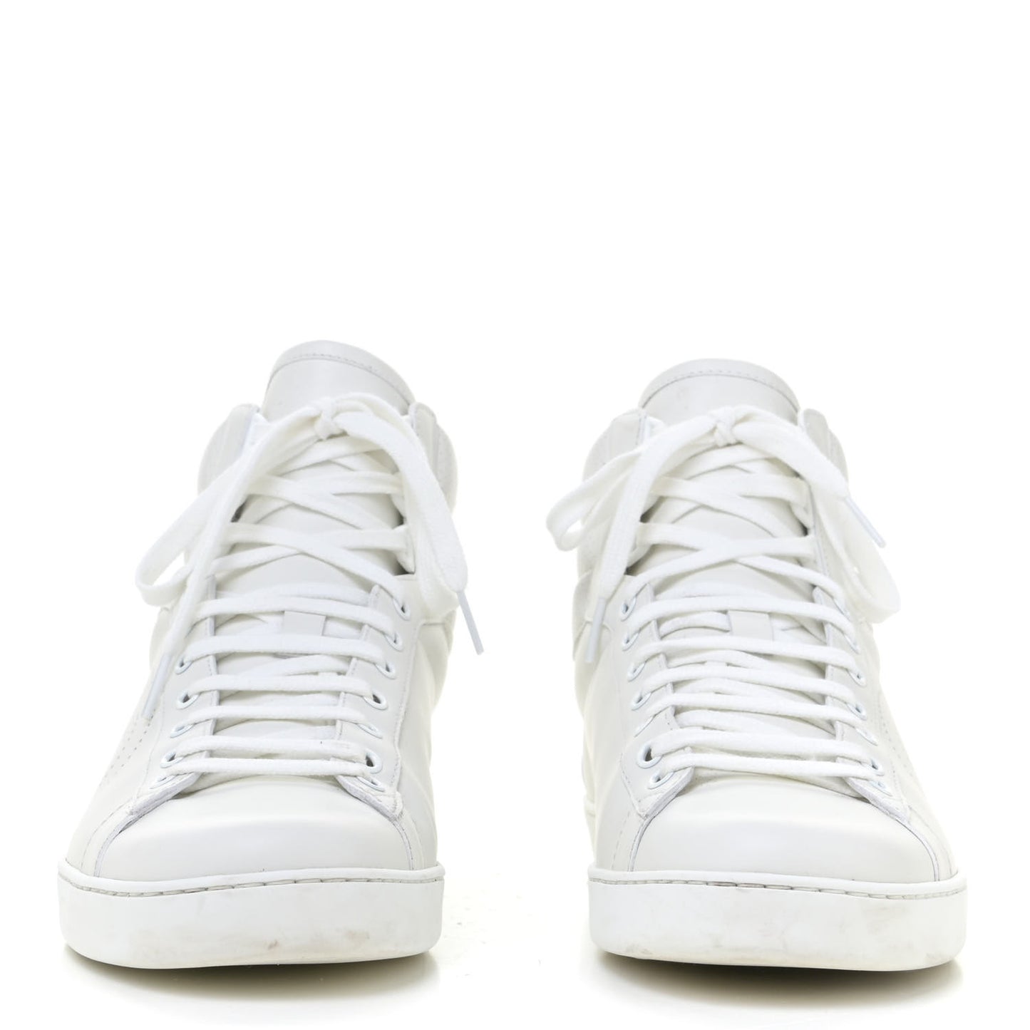 Calfskin Interlocking G Perforated Mens Ace High Top Sneakers 10 White Great White Grey Sky