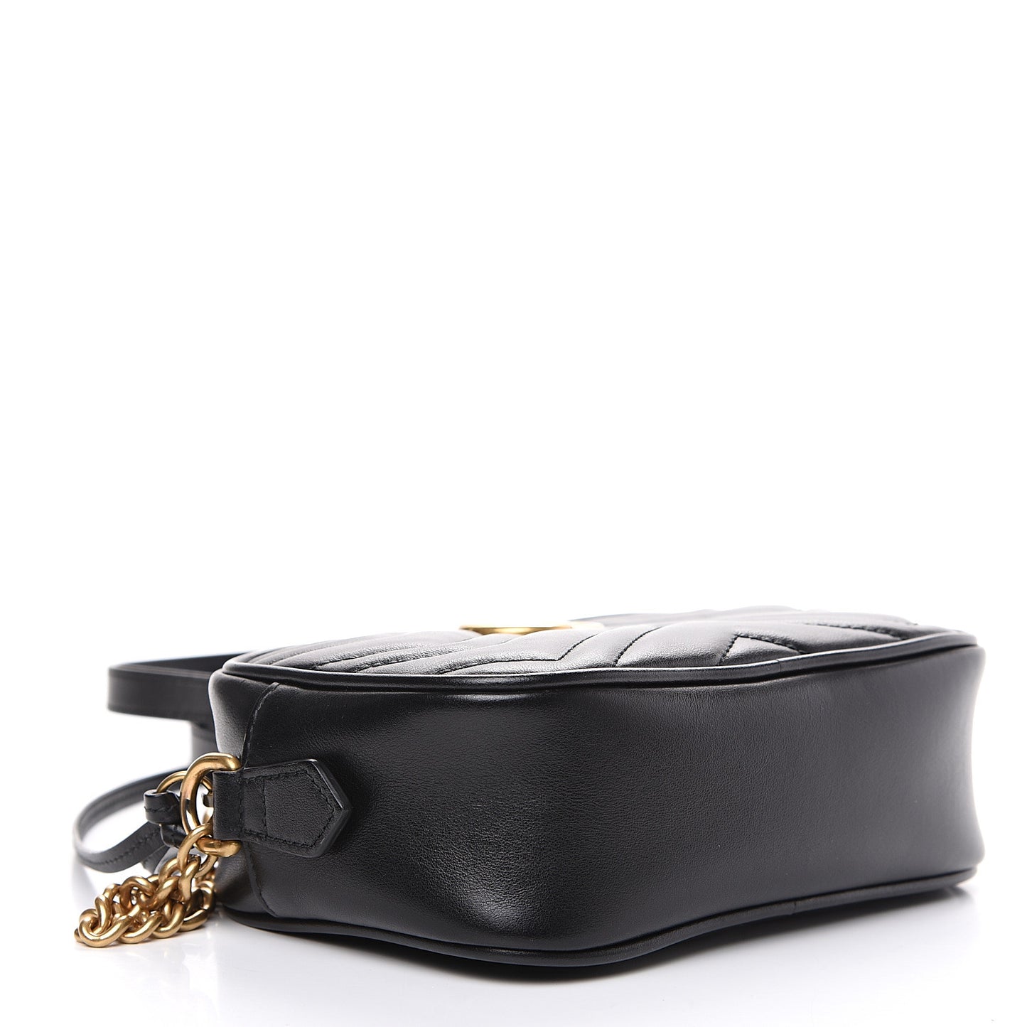 Calfskin Matelasse Mini GG Marmont Chain Shoulder Bag Black