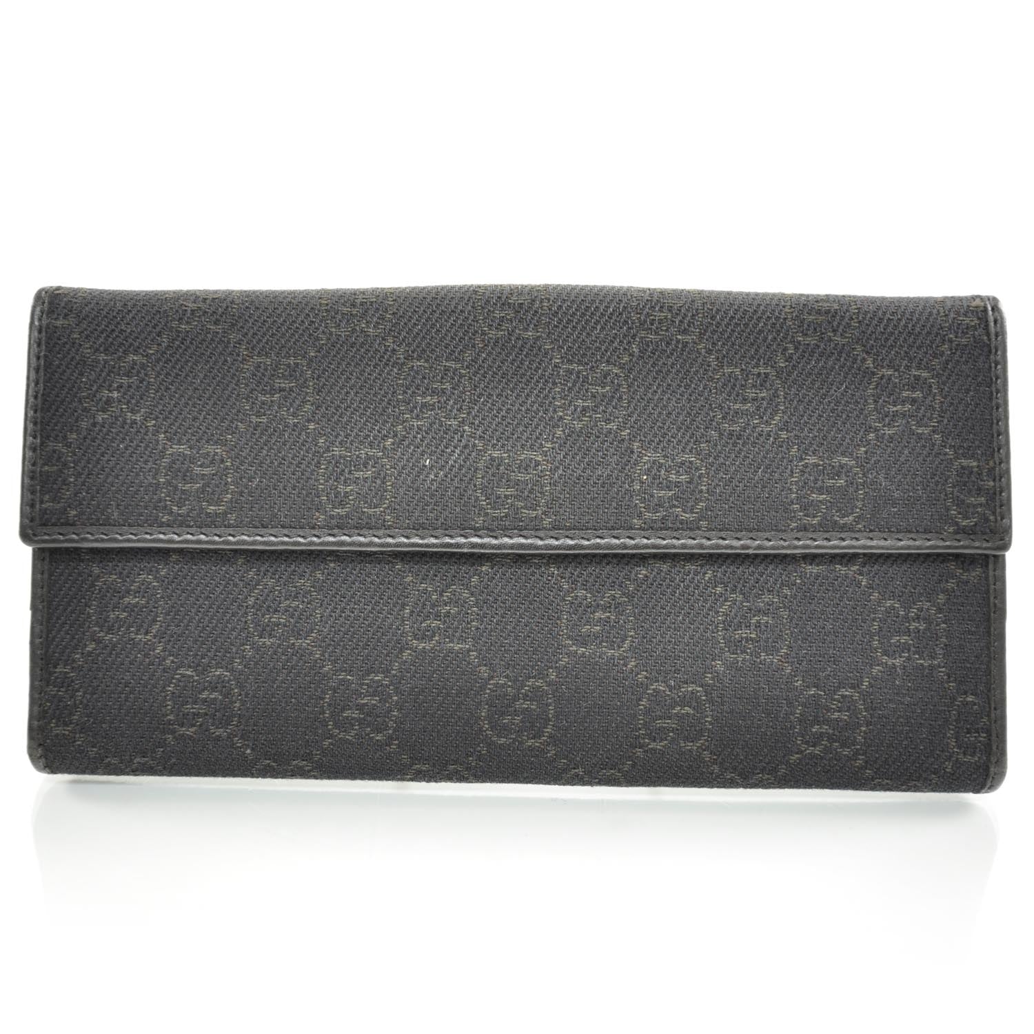 Gucci Monogram Metal Plate Continental Wallet Black 4 of 8
