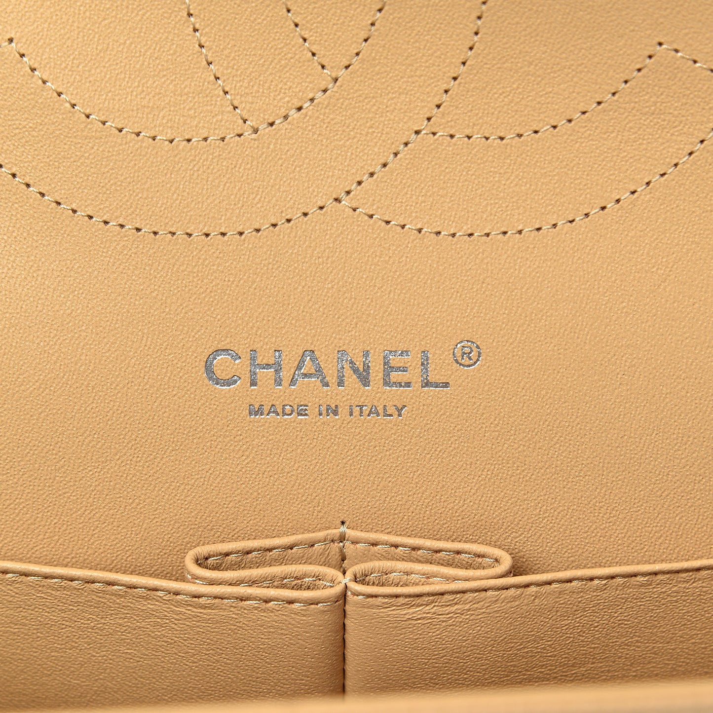 Caviar Quilted Jumbo Double Flap Beige