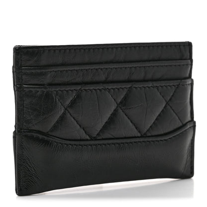 Chanel Aged Calfskin Quilted Gabrielle Card Holder Black 3 of 9
