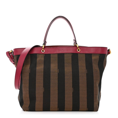 Fendi Pequin Vitello Shoulder Tote Tobacco Amarena 1 of 16