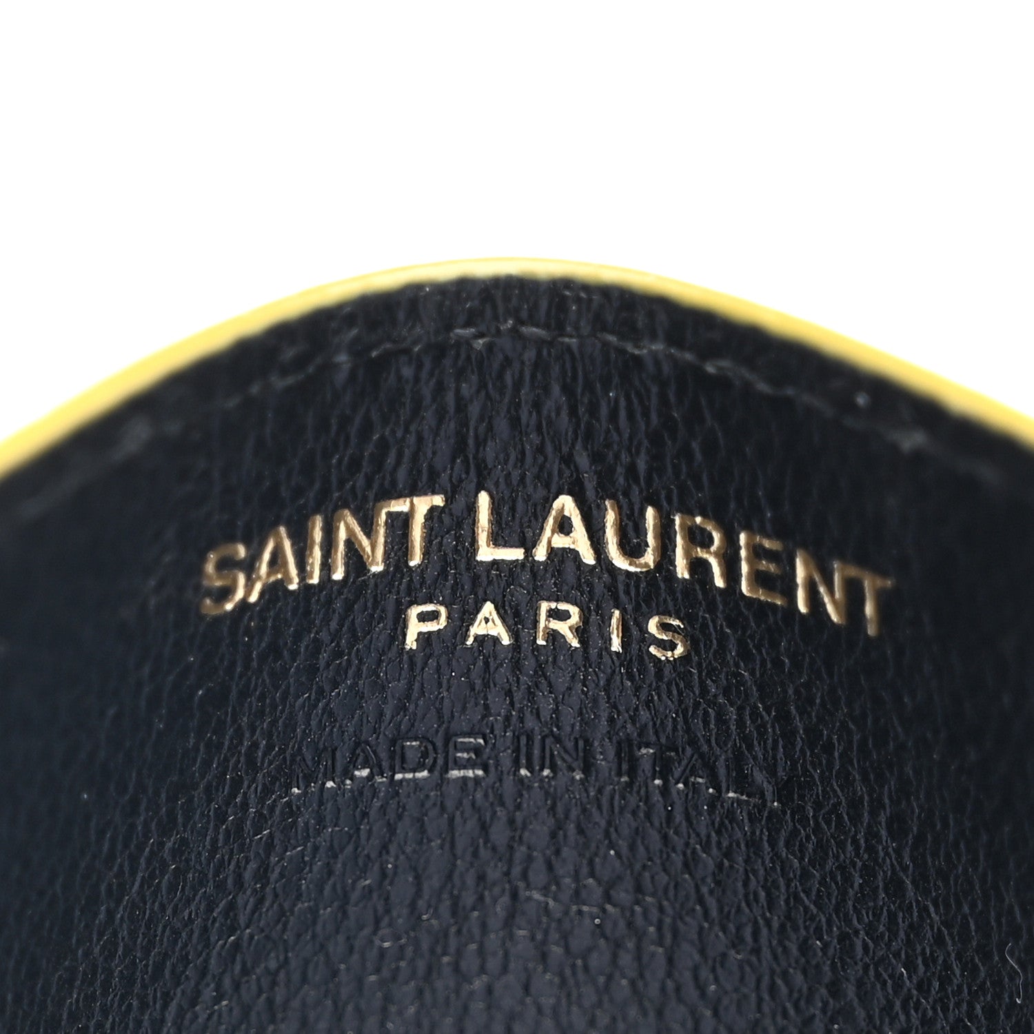 Saint Laurent Grain De Poudre Matelasse Chevron Monogram Credit Card Case Light Chartreuse 6 of 7