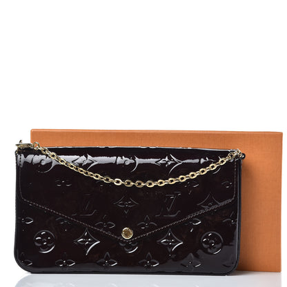 Louis Vuitton Vernis Pochette Felicie Chain Wallet Amarante 9 of 9