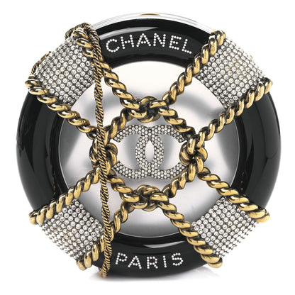 Chanel Resin Crystal Rescue Wheel Minaudière Black 1 of 9