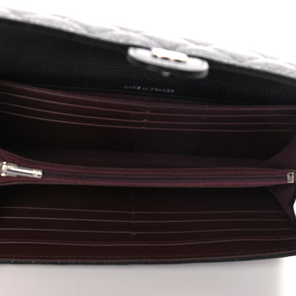 Chanel Caviar Quilted Large Gusset Flap Wallet Black 5 of 14