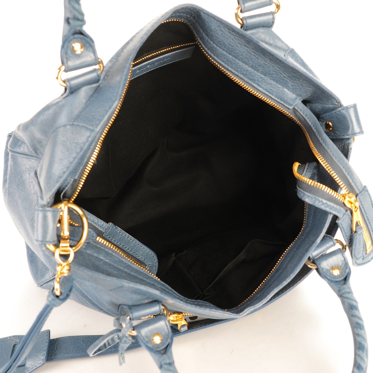 Agneau Giant 12 Gold Hardware Velo Bleu Persan