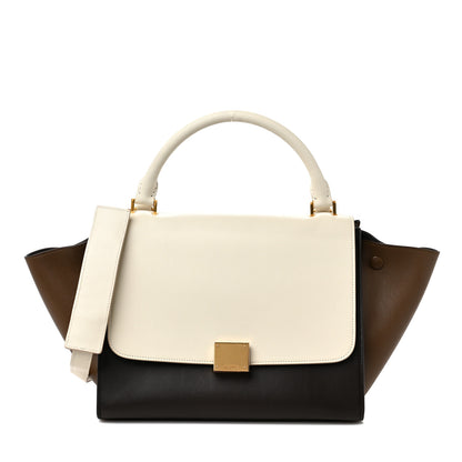 Celine Smooth Calfskin Nubuck Small Tri-Color Trapeze White 1 of 9