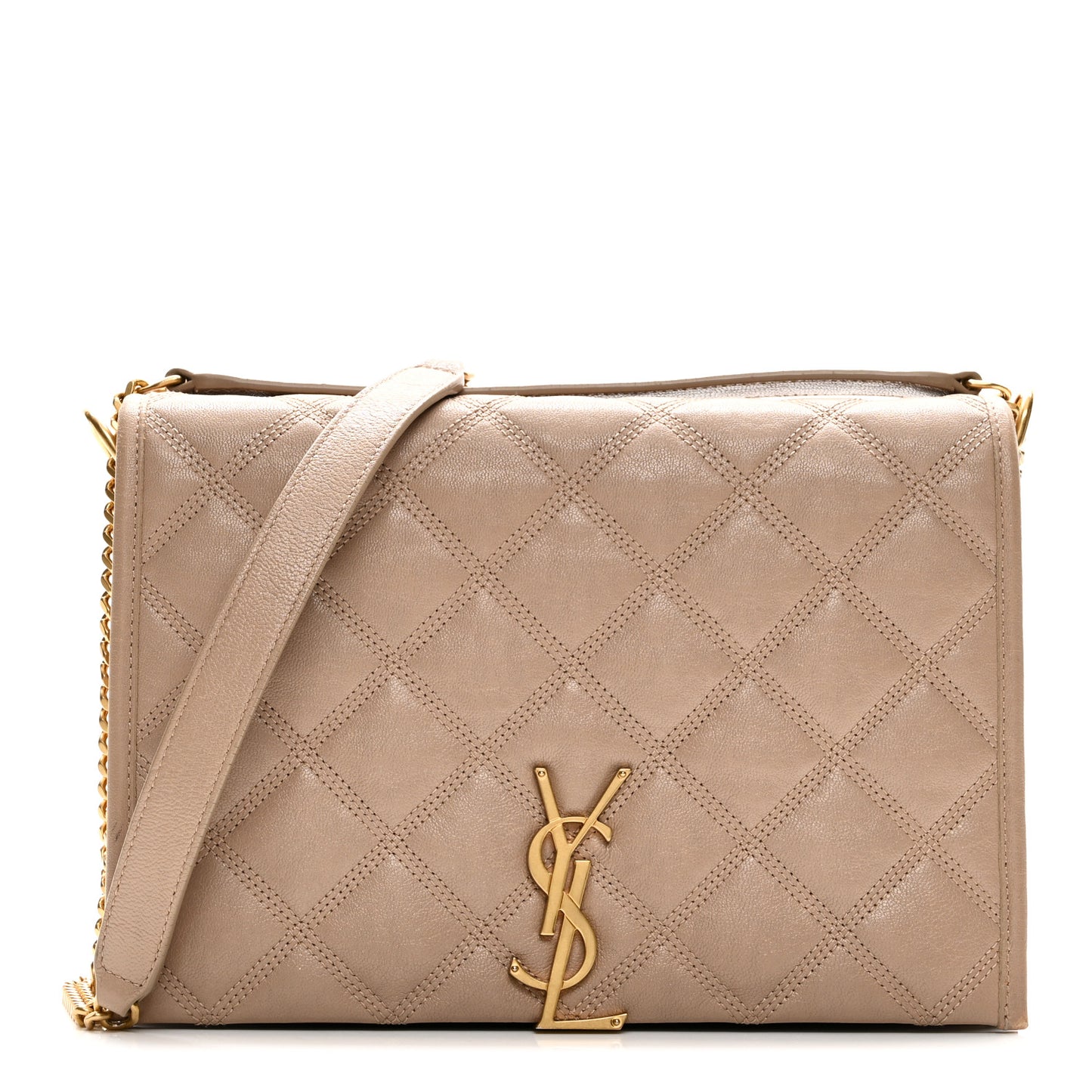 Lambskin Quilted Mini Becky Chain Bag Gold Sand