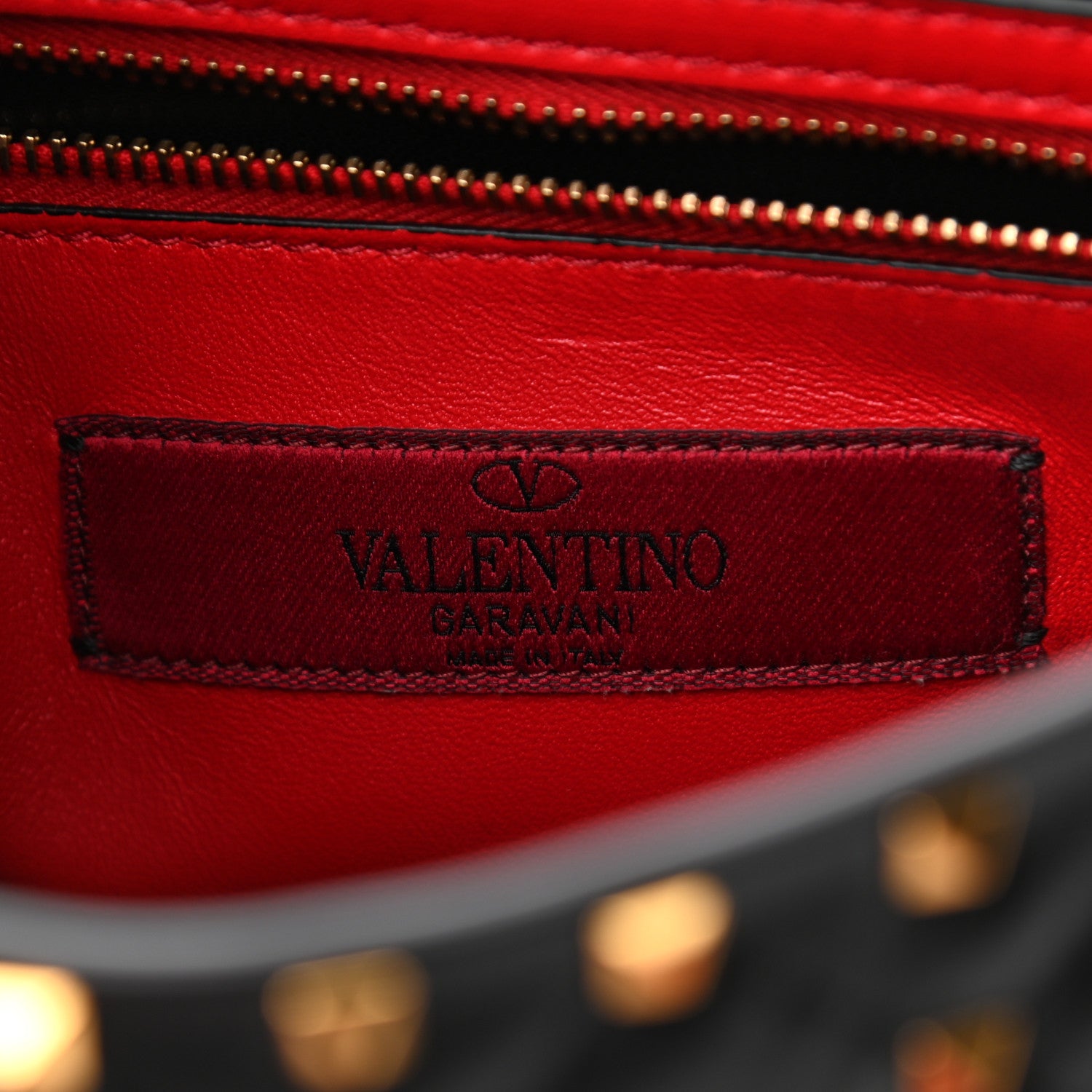Valentino Garavani Nappa Medium Rockstud Spike Shoulder Bag Black Rouge Pur 5 of 8
