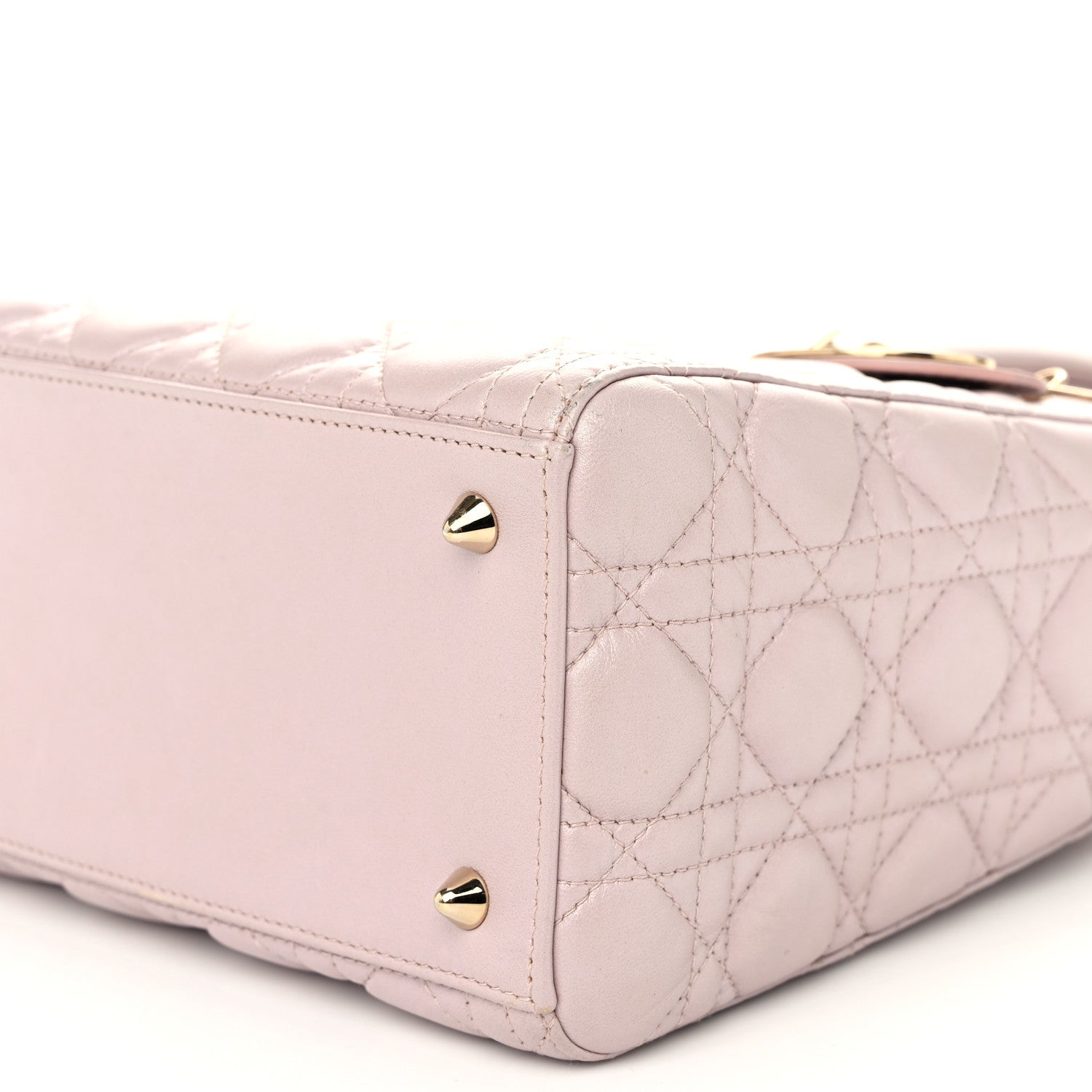Christian Dior Pearly Lambskin Cannage Medium Lady Dior Lotus 10 of 10