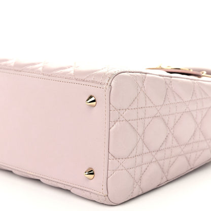 Christian Dior Pearly Lambskin Cannage Medium Lady Dior Lotus 10 of 10