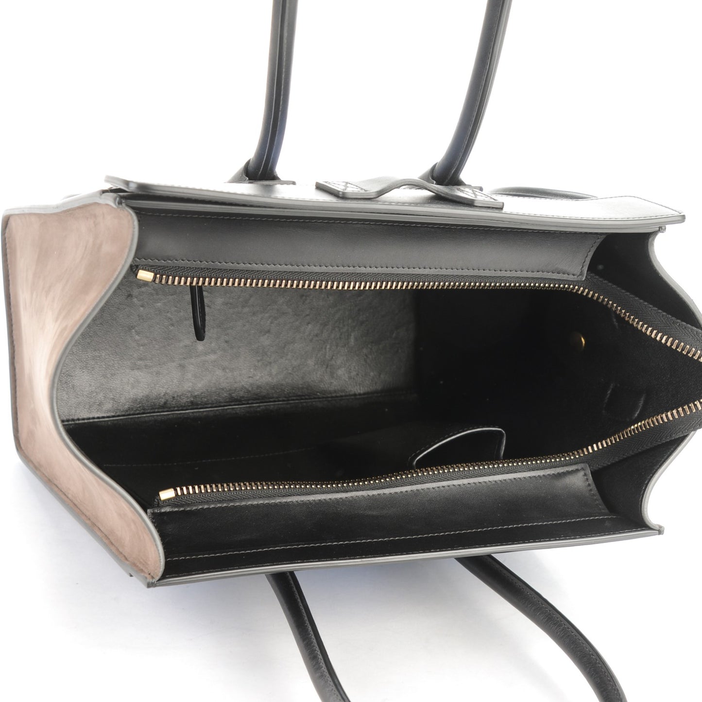 Baby Grained Calfskin Nubuck Micro Tri-Color Luggage Porcelain