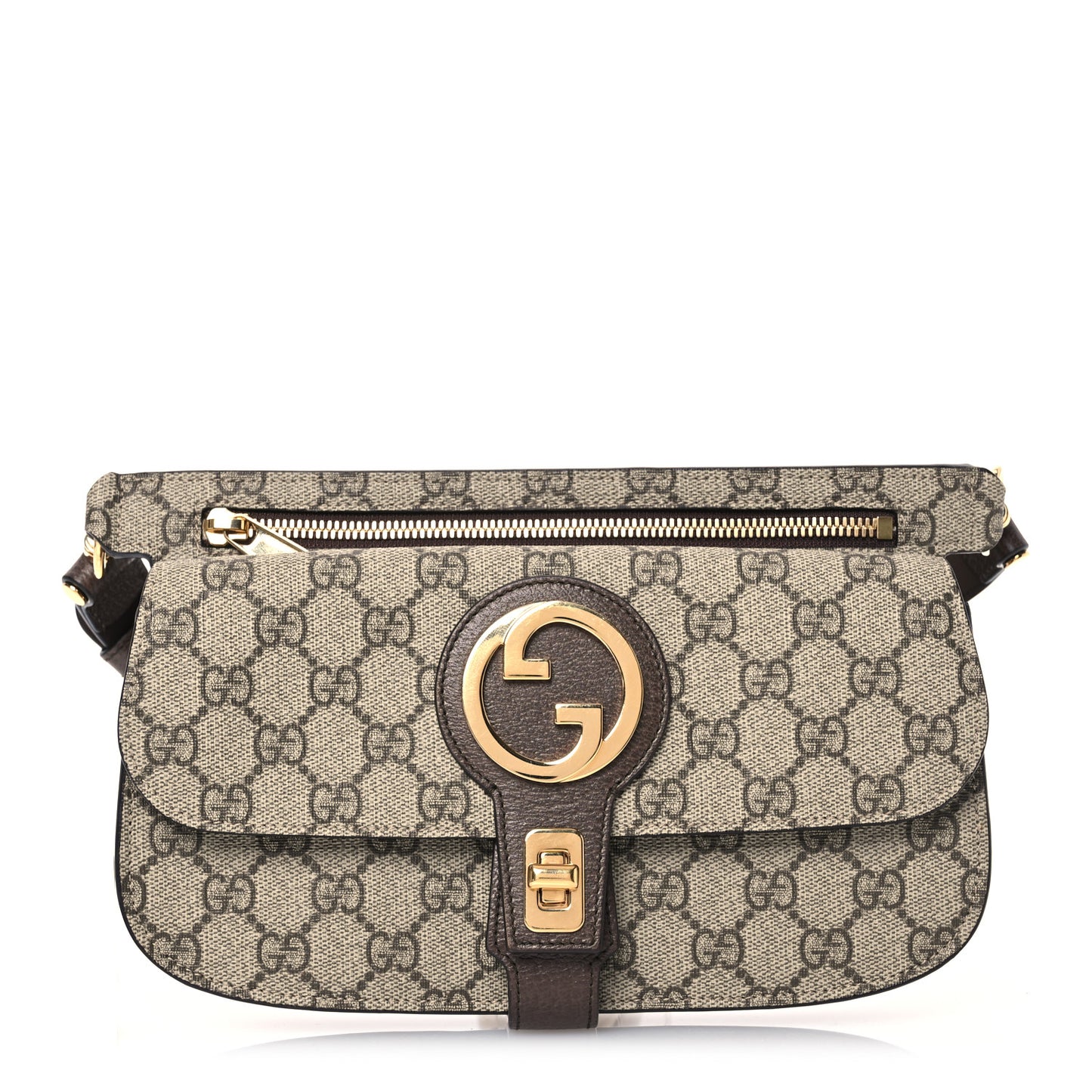 GG Supreme Monogram Textured Dollar Calfskin Blondie Belt Bag Beige Ebony New Acero