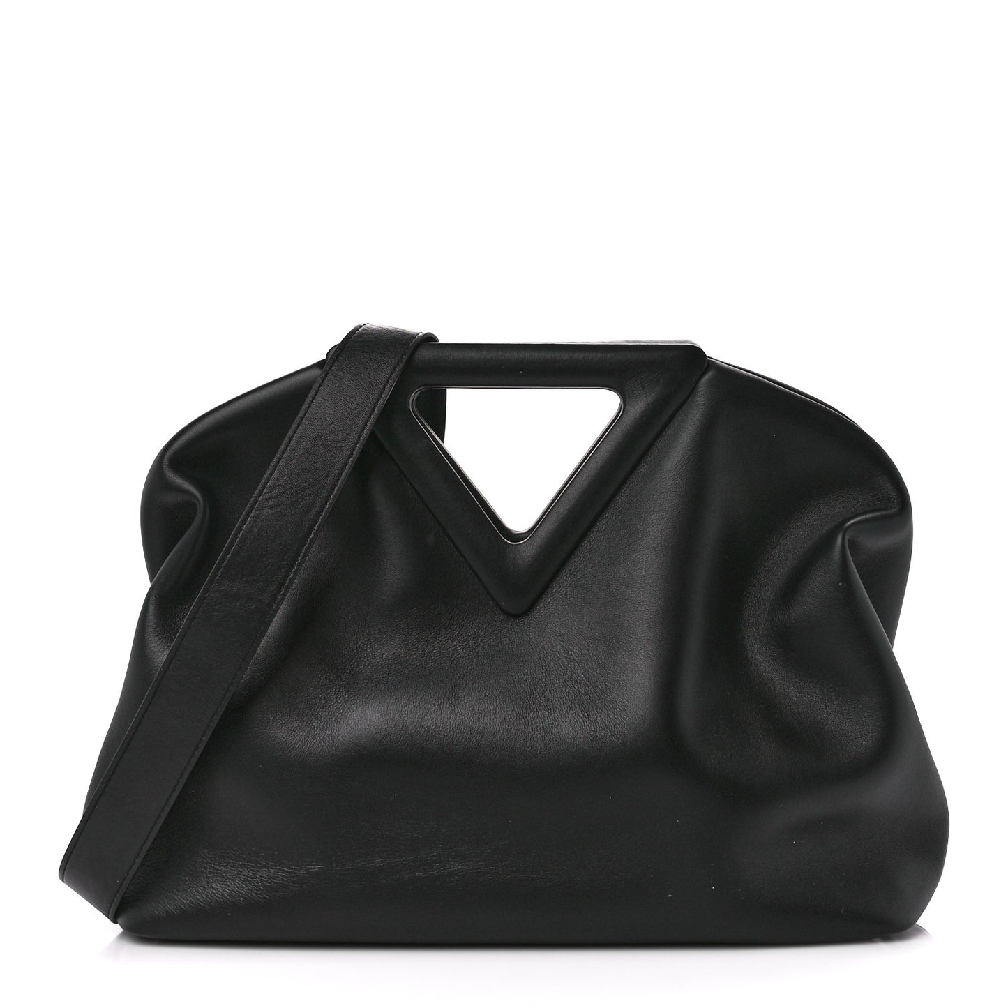 Calfskin Medium The Point Triangle Bag Black