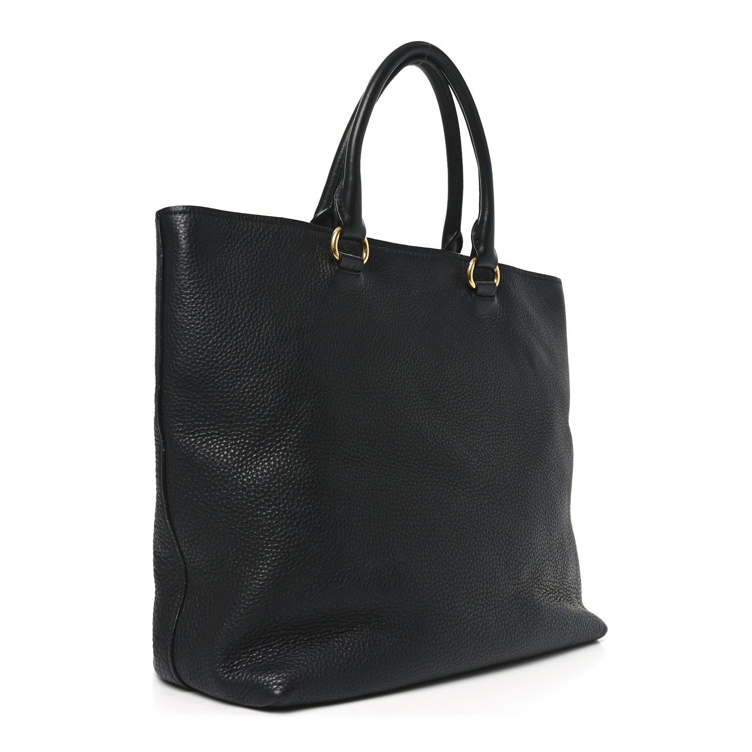 Prada Vitello Daino Pocket Shopping Tote Black 3 of 9