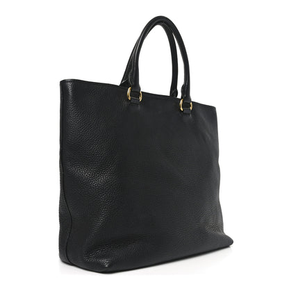 Prada Vitello Daino Pocket Shopping Tote Black 3 of 9