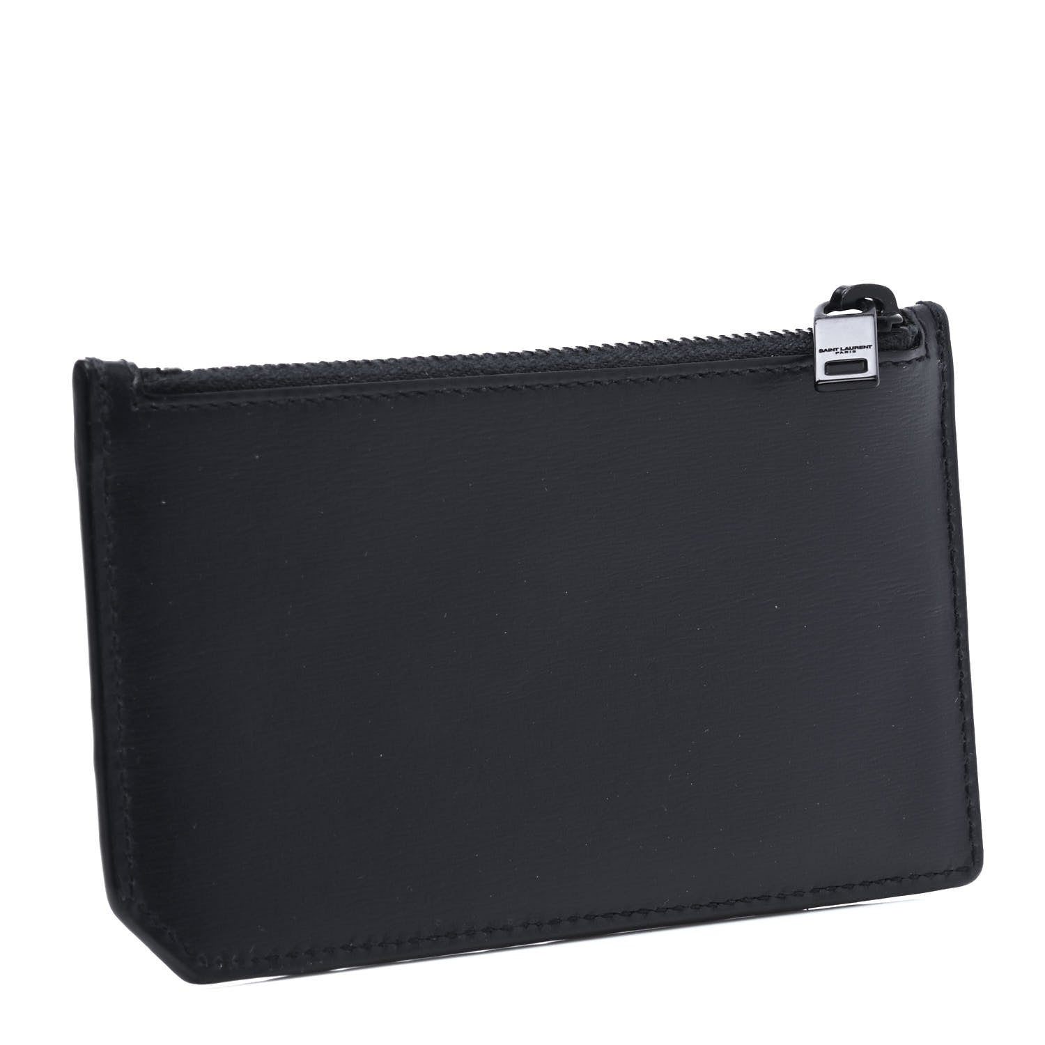 Saint Laurent Calfskin 5 Fragments Zip Pouch Card Holder Black 2 of 6