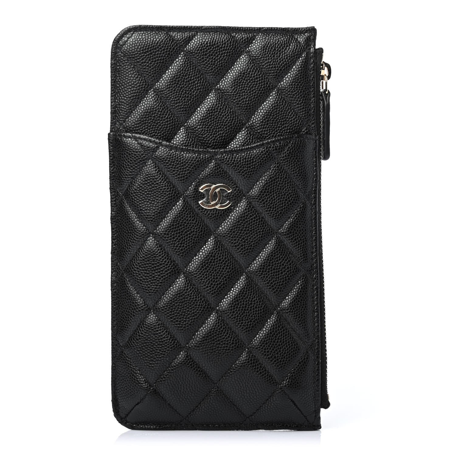 Chanel Caviar Quilted Classic Flat Wallet Pouch Black 1 of 4