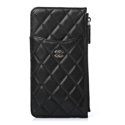 Chanel Caviar Quilted Classic Flat Wallet Pouch Black 1 of 4