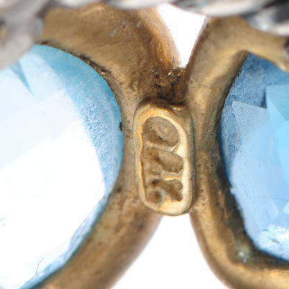 David Yurman Sterling Silver 18k Yellow Gold Blue Topaz Renaissance Ring 4.5 5 of 7