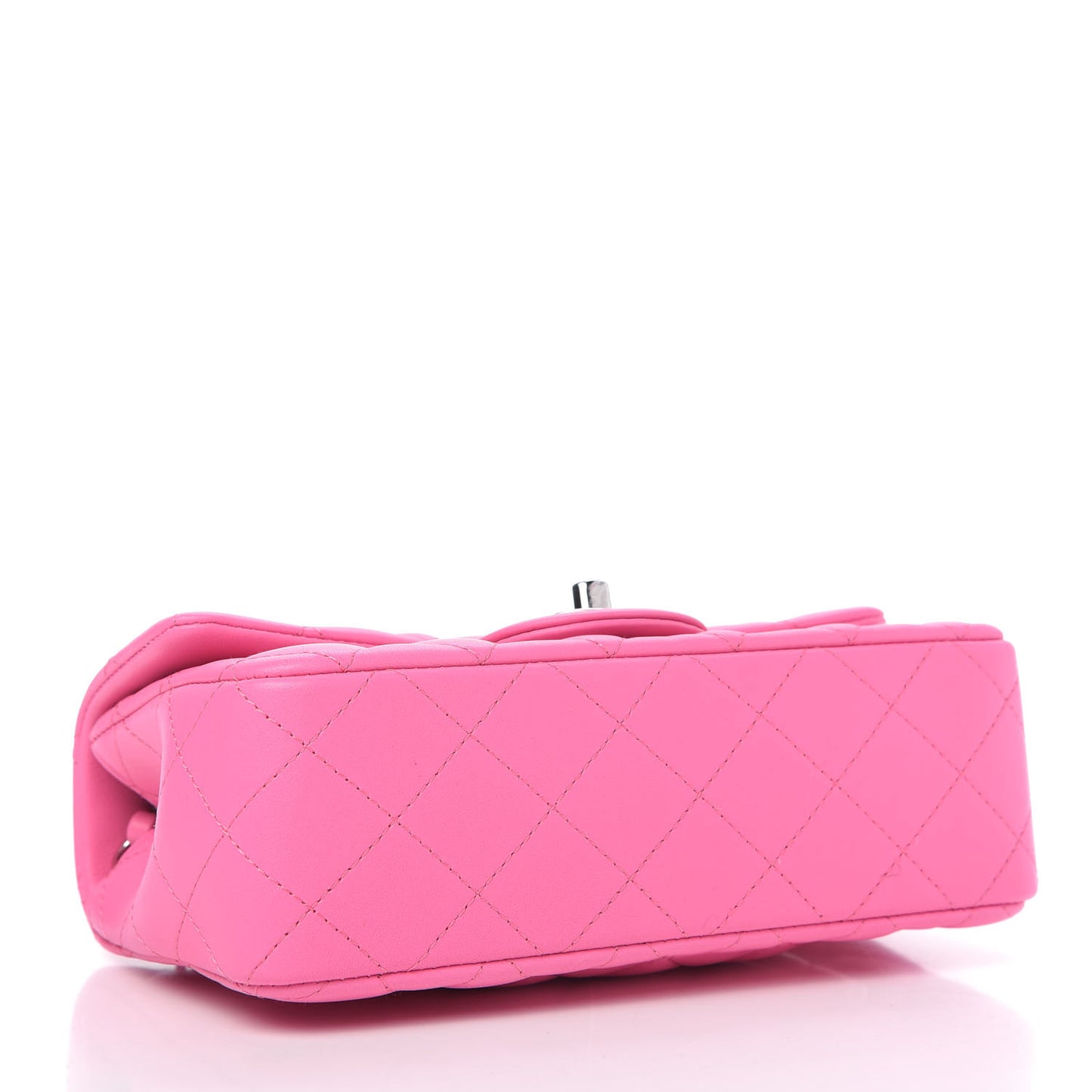 Lambskin Quilted Mini Rectangular Flap Pink