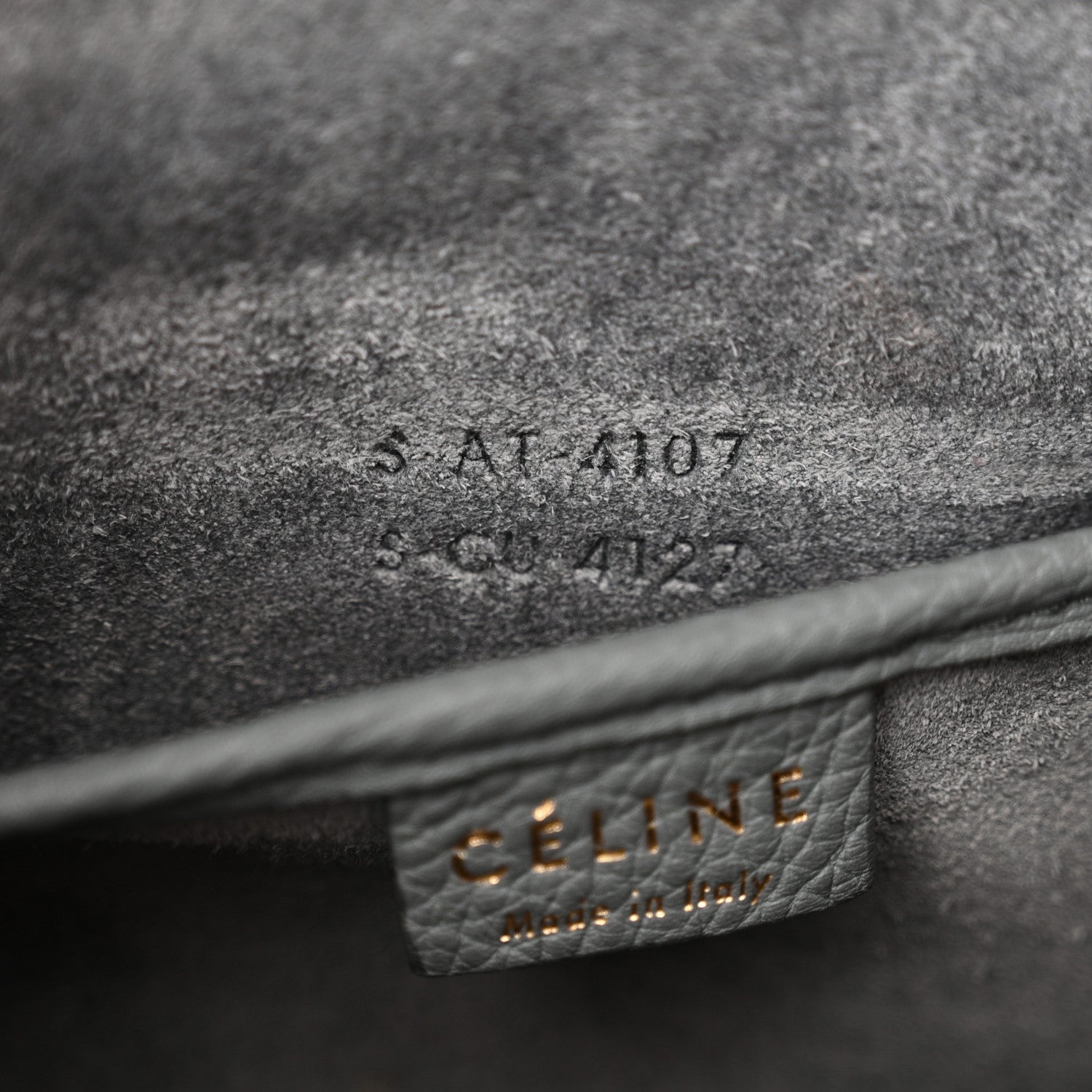 Celine Drummed Calfskin Nano Luggage Kohl 7 of 11