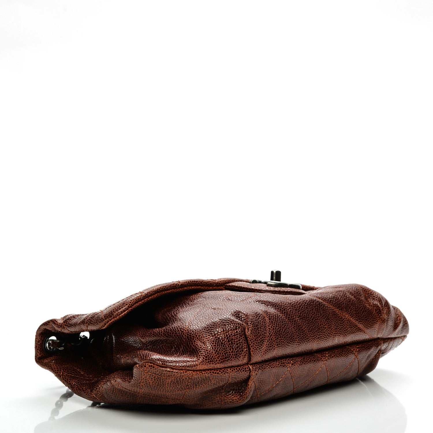 Chanel Crumpled Calfskin Quilted Medium Elastic Flap Bordeaux 4 of 7