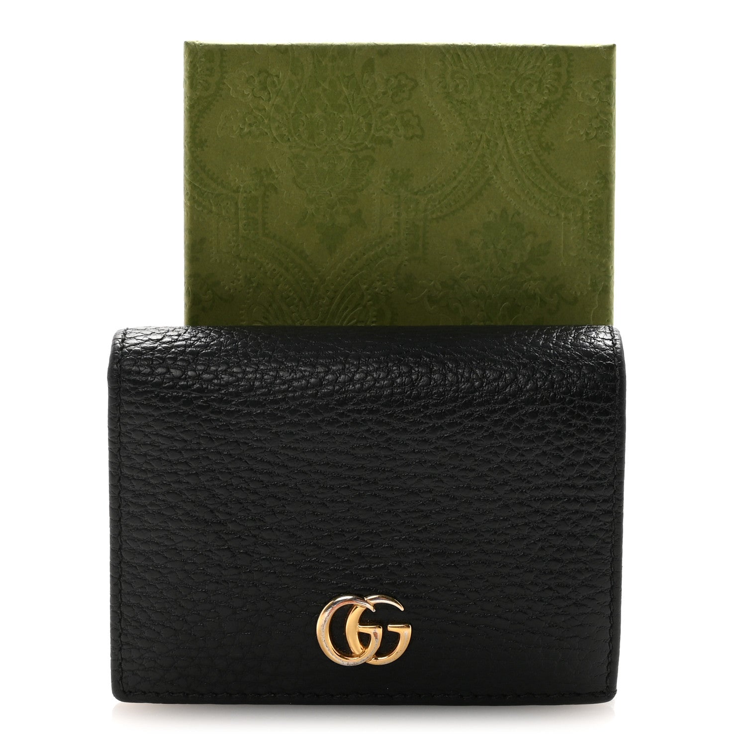 Gucci Pebbled Calfskin GG Marmont Card Case Black 8 of 8