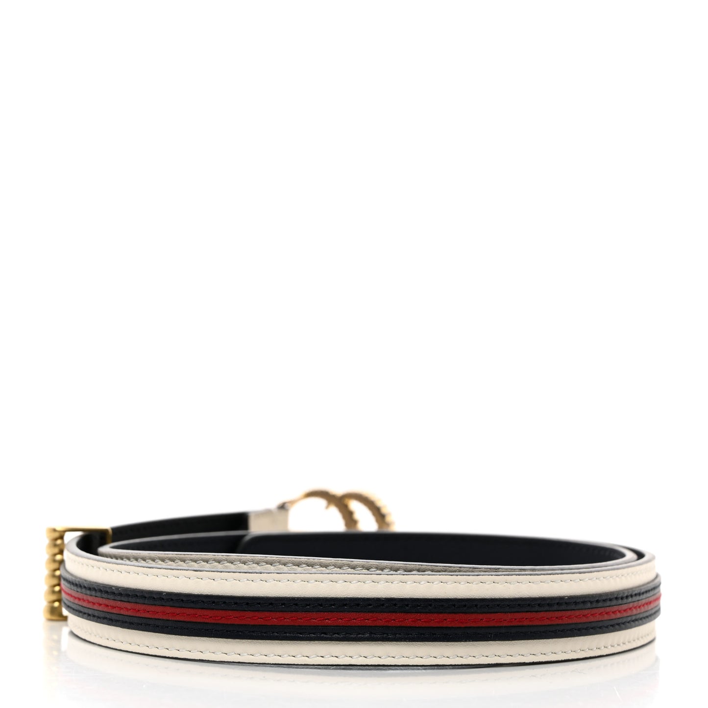 Calfskin 20mm Torchon Double G Sylvie Belt 85 34 Off White Blue Red