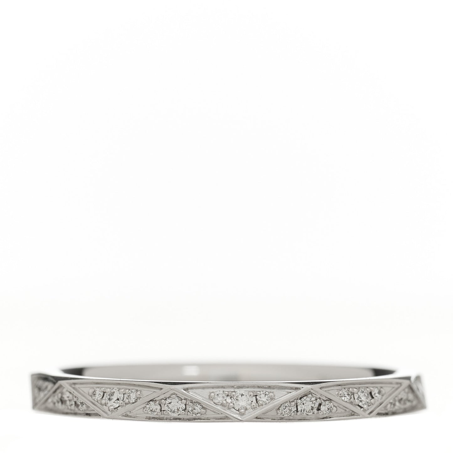 18K White Gold Diamond Laurence Graff Signature Band Ring 54 7