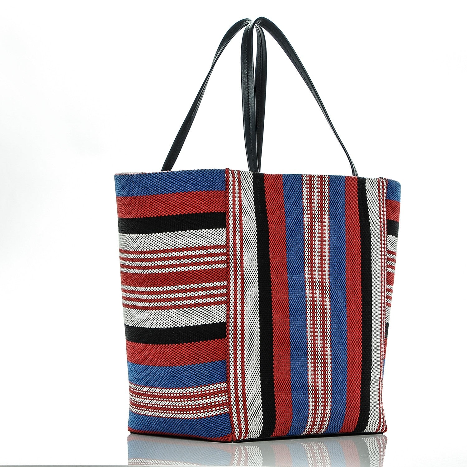 Celine Textile Striped Medium Horizontal Cabas Phantom Navy Blue 3 of 6